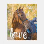Paardenliefhebber gepersonaliseerd LIEFDE Ruitersp Fleece Deken (Voorkant)