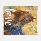 Paardenliefhebber gepersonaliseerd LIEFDE Ruitersp Fleece Deken (Voorkant (Horizontaal))
