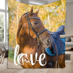 Paardenliefhebber gepersonaliseerd LIEFDE Ruitersp Fleece Deken