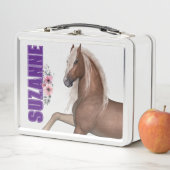 Paardenliefhebber gepersonaliseerde metalen lunchb (In situ)