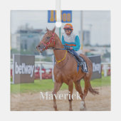 Paardenliefhebber Gepersonaliseerde Pet Photo Ruit Glas Ornament (Voorkant)