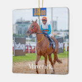 Paardenliefhebber Gepersonaliseerde Pet Photo Ruit Keramisch Ornament (Links)