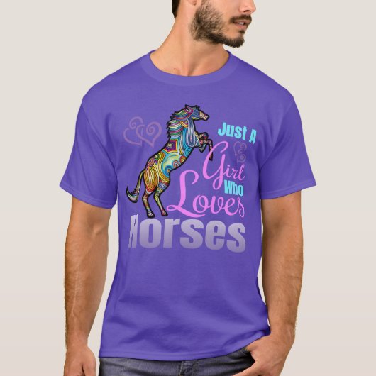 Paardenliefhebber, gewoon een meisje dat van paard t-shirt (Voorkant)