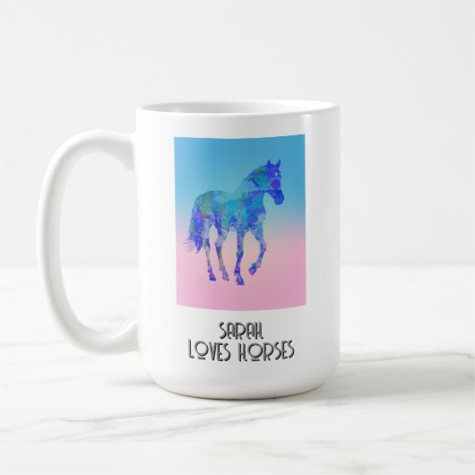 Paardenliefhebber Gift Custom Cup Coffee mok (Links)