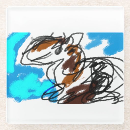 Paardenliefhebber Glazen Onderzetter (Voorkant)