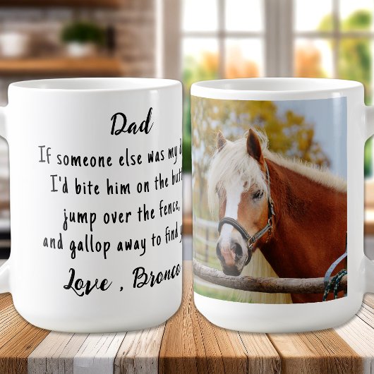 Paardenliefhebber Grappige Equestrian Custom Foto Koffiemok