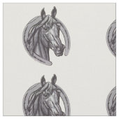 Paardenliefhebber Groot Hoefijzer  Schetsdier Stof (Close Up)