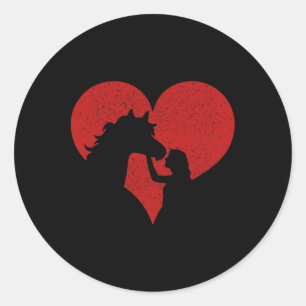 Paardenliefhebber Hart Paardensport Paardrijden Hi Ronde Sticker