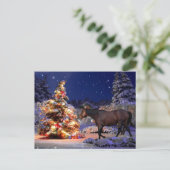 Paardenliefhebber kerstboom Silent night Briefkaart (Staand voorkant)