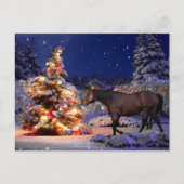 Paardenliefhebber kerstboom Silent night Briefkaart (Voorkant)