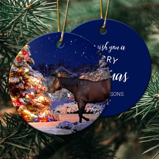 Paardenliefhebber kerstboom Silent night Keramisch Ornament