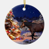 Paardenliefhebber kerstboom Silent night Keramisch Ornament (Voorkant)