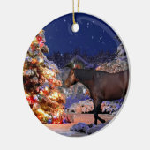 Paardenliefhebber kerstboom Silent night Keramisch Ornament (Links)