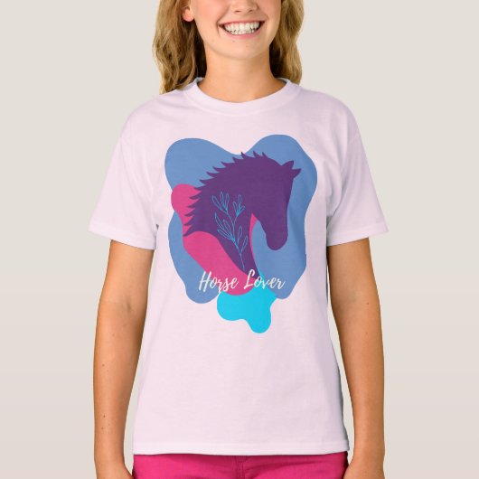 Paardenliefhebber Kleurig Ontwerp T-shirt (Voorkant)