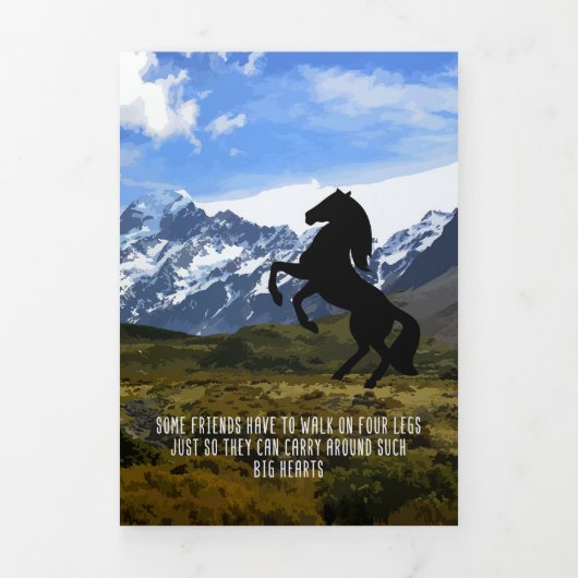 Paardenliefhebber Mijn Paard Is Mijn Grote Hart Drieluik Wenskaart (Cover)