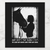 paardenliefhebber | Paard en meisje Wijn Etiket (Enkel label)