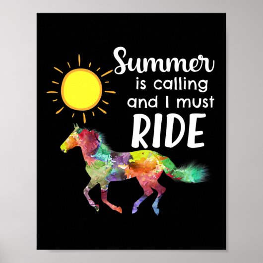 Paardenliefhebber Paardrijden Zomer Vac Poster (Voorkant)