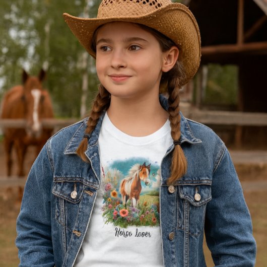 Paardenliefhebber Pinto Foal Girls T-shirt