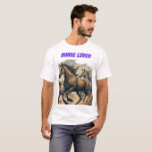 🎀 Paardenliefhebber Retro Badge T-shirt | Schatti (Voorkant volledig)