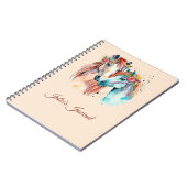 Paardenliefhebber Riding Waterverf Naam Journaal Notitieboek (Linkerzijde)