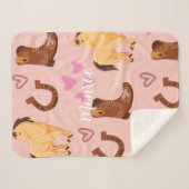 Paardenliefhebber Roze Sherpa Deken (Voorkant (horizontaal))