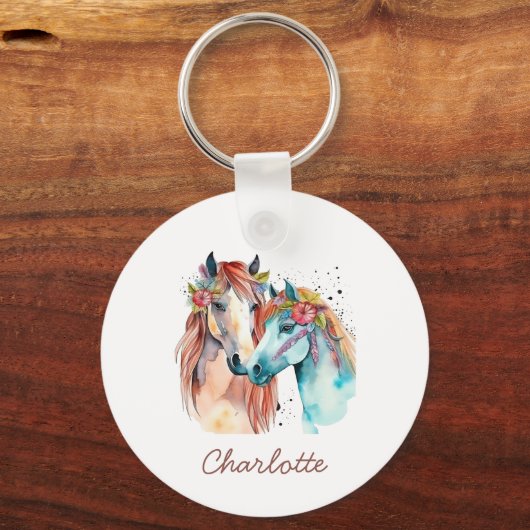 Paardenliefhebber Ruitersport Aangepaste Kinder Wa Sleutelhanger (Achterkant)