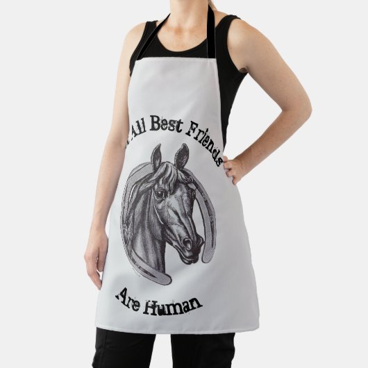 Paardenliefhebber  Schets Beste Dierenvriendschap Schort (Insitu)