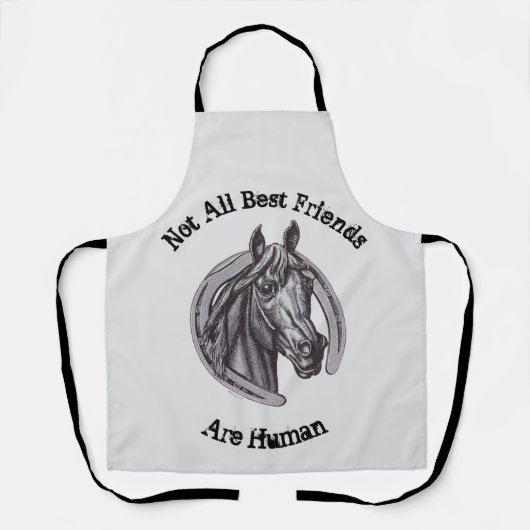 Paardenliefhebber  Schets Beste Dierenvriendschap Schort (Voorkant)