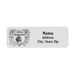 Paardenliefhebber  Shield Antiek Sketch Rider Etiket