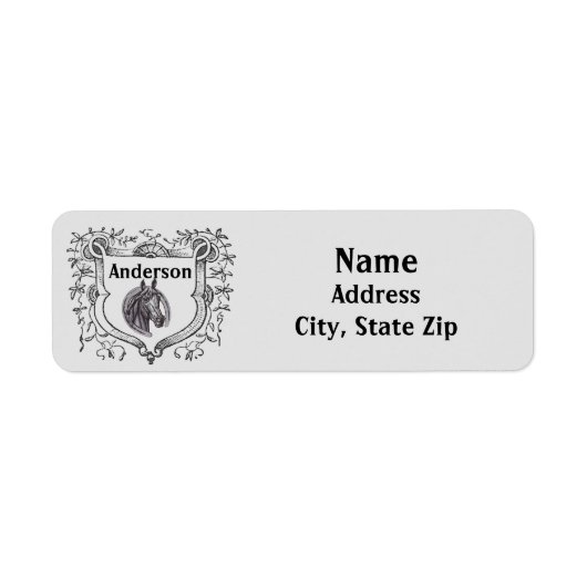 Paardenliefhebber  Shield Antiek Sketch Rider Etiket (Voorkant)