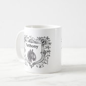 Paardenliefhebber  Shield Etsen Antiek Schets Koffiemok (Voorkant links)