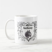 Paardenliefhebber  Shield Etsen Antiek Schets Koffiemok (Links)