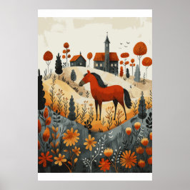 Paardenliefhebber Waterverf Art Poster