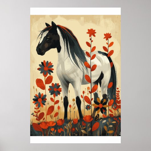 Paardenliefhebber Waterverf Art Poster (Voorkant)