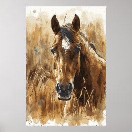 Paardenliefhebber Waterverf Art Poster voor Verjaa