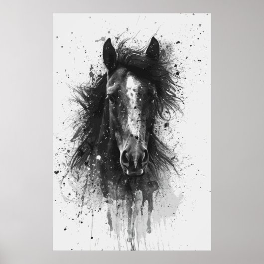 Paardenliefhebber Waterverf Art Poster voor Verjaa (Voorkant)