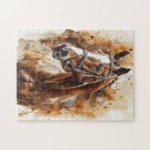 Paardenliefhebber Waterverf Kunst voor Verjaardag Legpuzzel (Horizontaal)