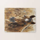 Paardenliefhebber Waterverf Kunst voor Verjaardag Legpuzzel (Horizontaal)