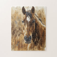 Paardenliefhebber Waterverf Kunst voor Verjaardag