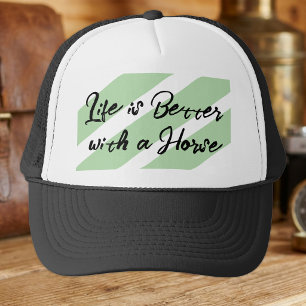 Paardenliefhebber wit groen trucker pet