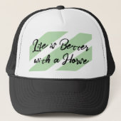 Paardenliefhebber wit groen trucker pet (Voorkant)