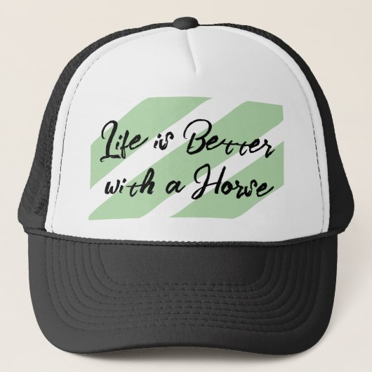 Paardenliefhebber wit groen trucker pet (Voorkant)