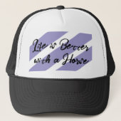 Paardenliefhebber wit paars trucker pet (Voorkant)