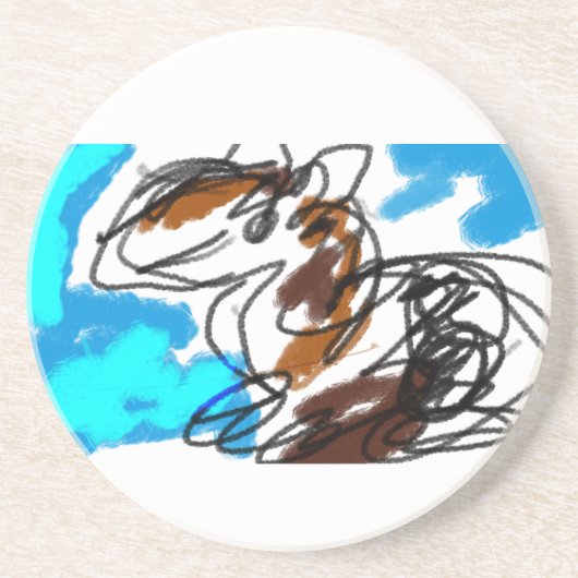 Paardenliefhebber Zandsteen Onderzetter (Voorkant)