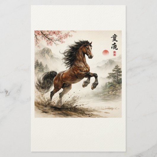 Paardenliefhebbers , chinese briefpapier (Voorkant)