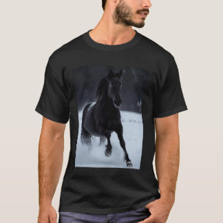 Paardenliefhebbers Grafisch Zwart Paard Rennen in  T-shirt
