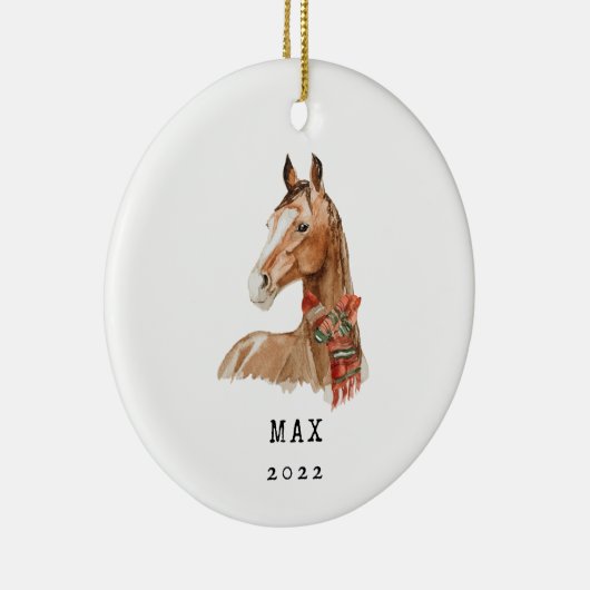 Paardenliefhebbers Paard Herdenkingsornament Keramisch Ornament (Rechts)