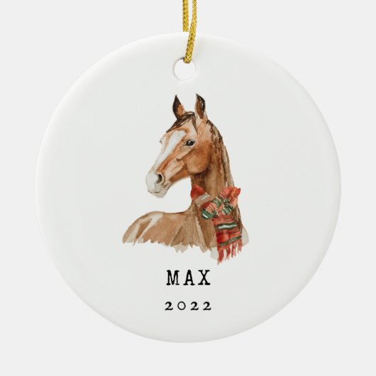 Paardenliefhebbers Paard Herdenkingsornament Keramisch Ornament (Voorkant)