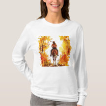 Paardenliefhebbers T-shirt met herfst trail ride t