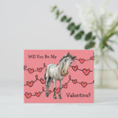 Paardenliefhebbers Valentijn briefkaart voor kinde (Staand voorkant)